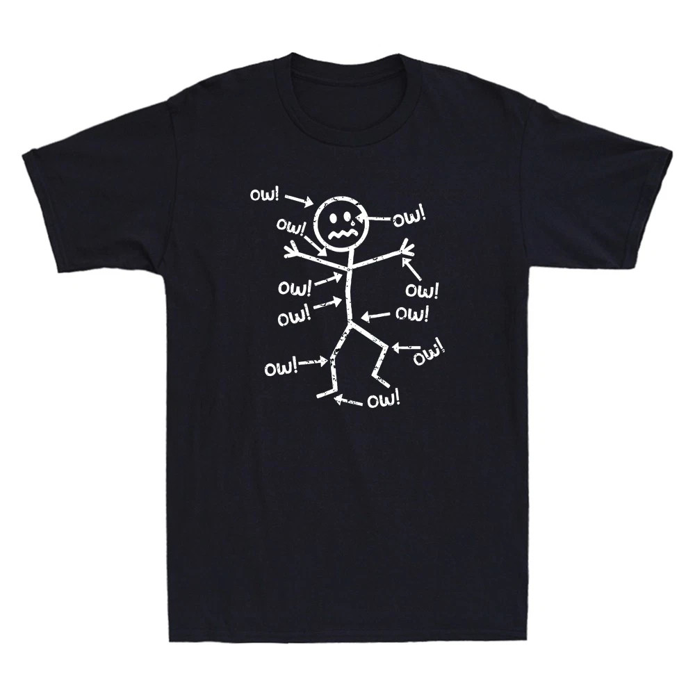 Ow Ow Ow Funny Chronic Pain Scream Character Graphic Men's Short Sleeve T-Shirt