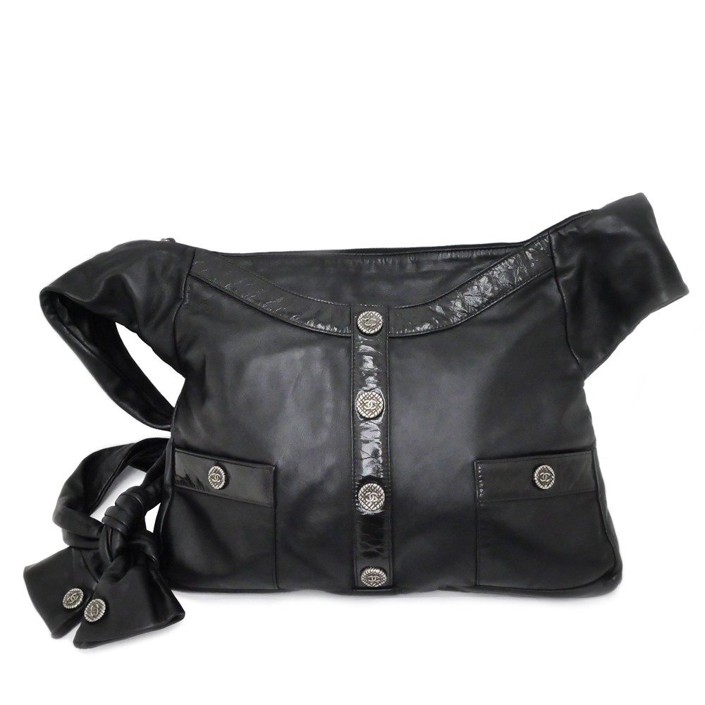 Chanel Lambskin Leather Shoulder Bag with Silver Hardware A90766