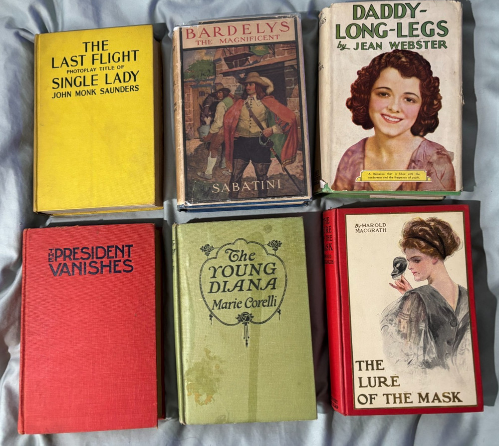 6 Grosset reprint novels NO DJs VG Young Diana - Lure of the Mask - Last Flight