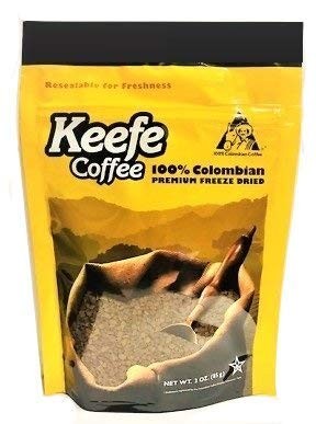 Keefe Coffee 100% Colombian Premium Freeze Dried Coffee 3oz SEALED BAG