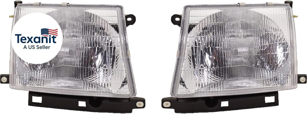 Headlights Assembly Driver and Passenger Side for Toyota Tacoma 1997-2000 Haloge