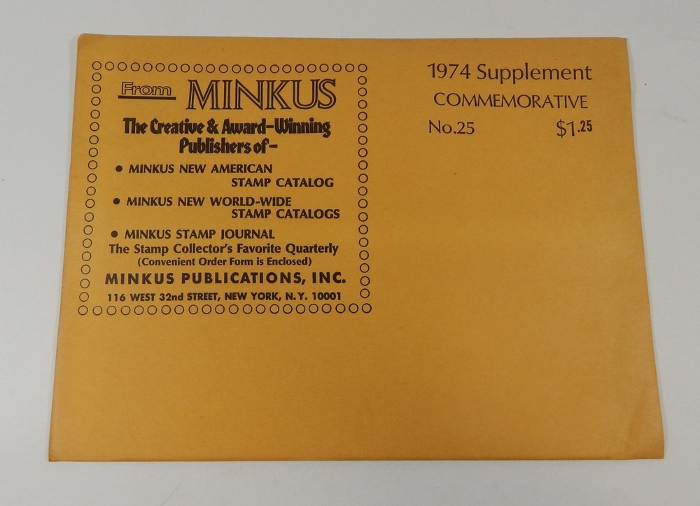 Minkus Commemorative No. 25 1974 Supplement Stamp Album Pages