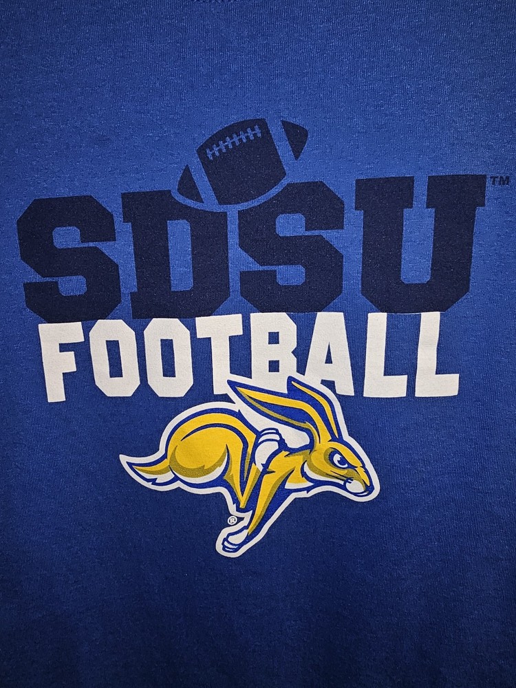 South Dakota State University Promo Large Mens Blue Graphic Logo Tshirt NCAA