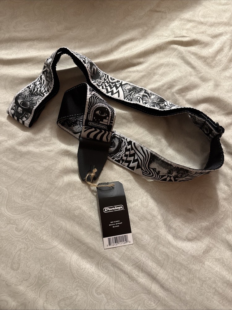 Dunlop I Love Dust Guitar Strap Vortex Black White