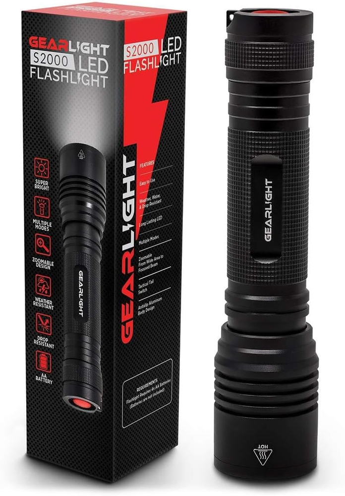 Gearlight S2000 Ultra Bright LED Flashlight - High-Power 2000 Lumens Waterproof Light