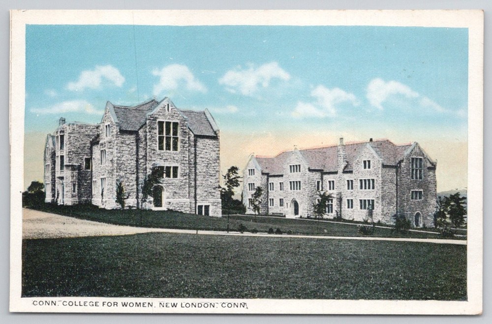 Connecticut College for Women New London CT Vintage White Border Postcard