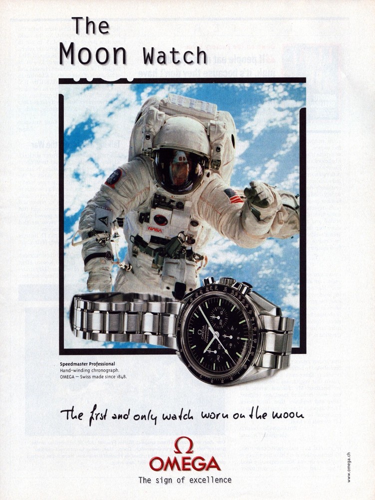 OMEGA Speedmaster Moonwatch NASA Astronaut 1998 Original Print Ad