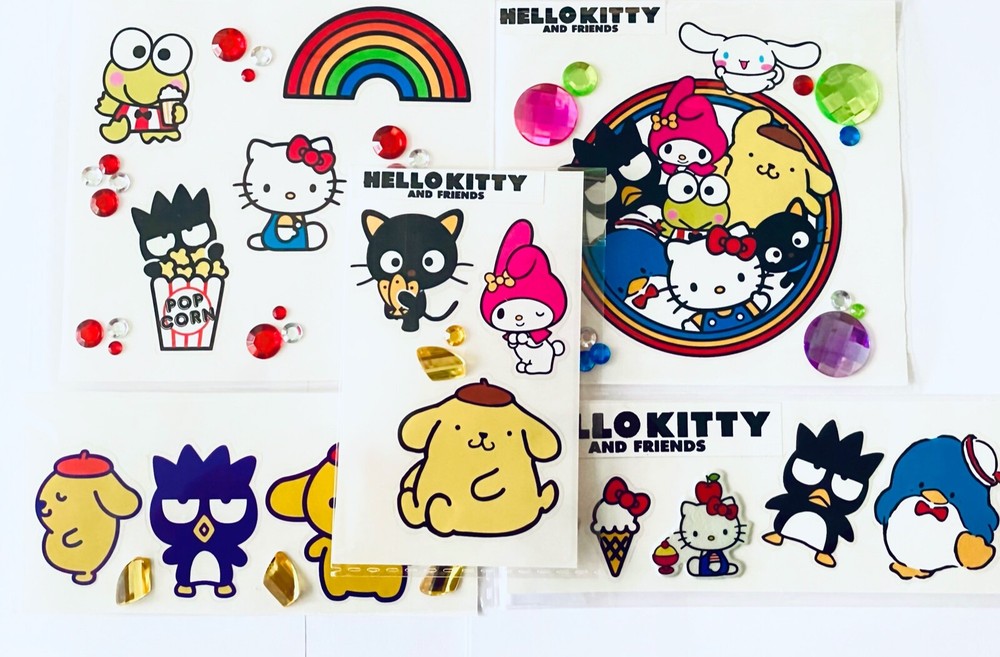 Hello Kitty Sanrio Stickers Vinyl Decal Gem Strawberry Scratch n Sniff Scent LTD