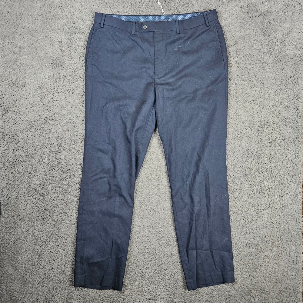 Lauren Ralph Lauren Mens Dress Pants 38x32 Navy Blue Stretch Chino Flat Front