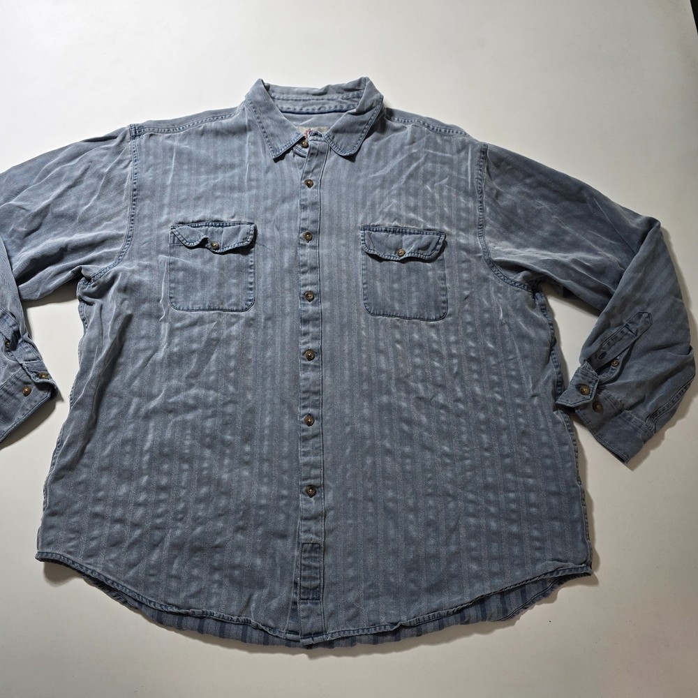 The Territory Ahead Shirt Mens 2XL Gray Herringbone Button-Up Business Classic