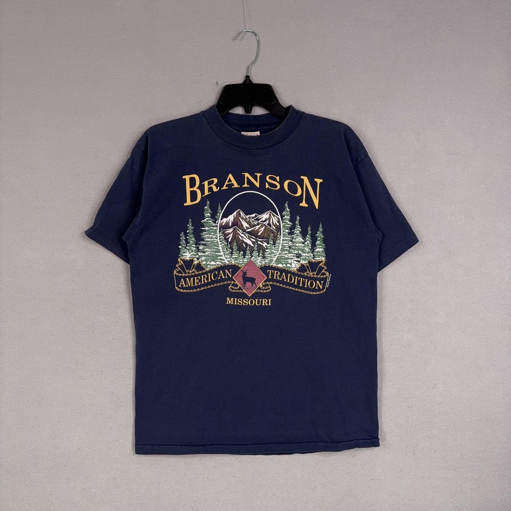 Vintage Branson Missouri Shirt Mens Large Single Stitch Prairie Mountain USA 90s