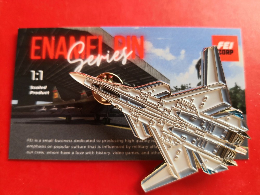 Ace Combat 4 X-02 Wyvern stealth fighter jet USAF enamel lapel pin-image