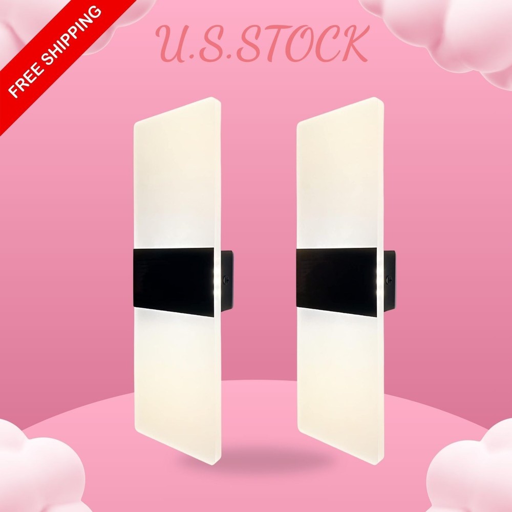 NEW 2Pack RV LED Wall Sconce 12V Interior Vanity Bedside Light with Switch