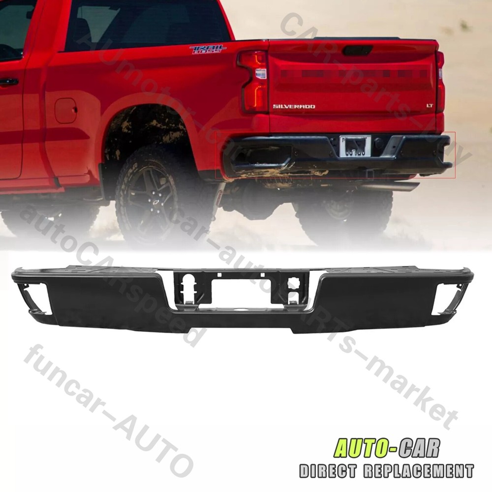 For 2019-2025 Chevy Silverado GMC Sierra Rear Step Bumper Face Bar NJ