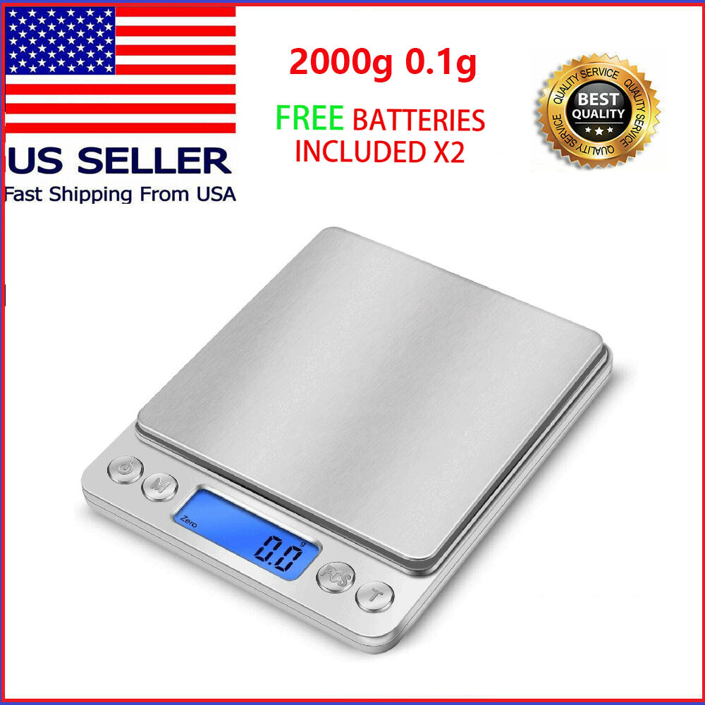 Accurate Jewelry Gold Coin Food Gram Pocket Digital Scale Silver 2000g 0.1g US-image