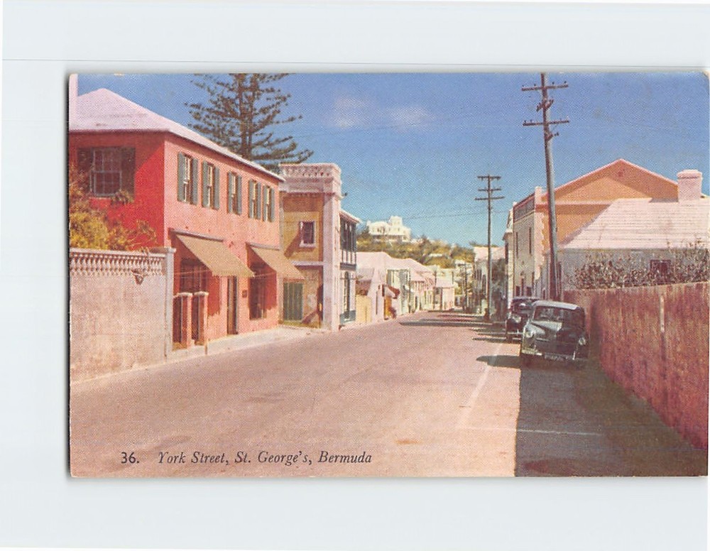 Postcard York Street St. George's Bermuda British Overseas Territory