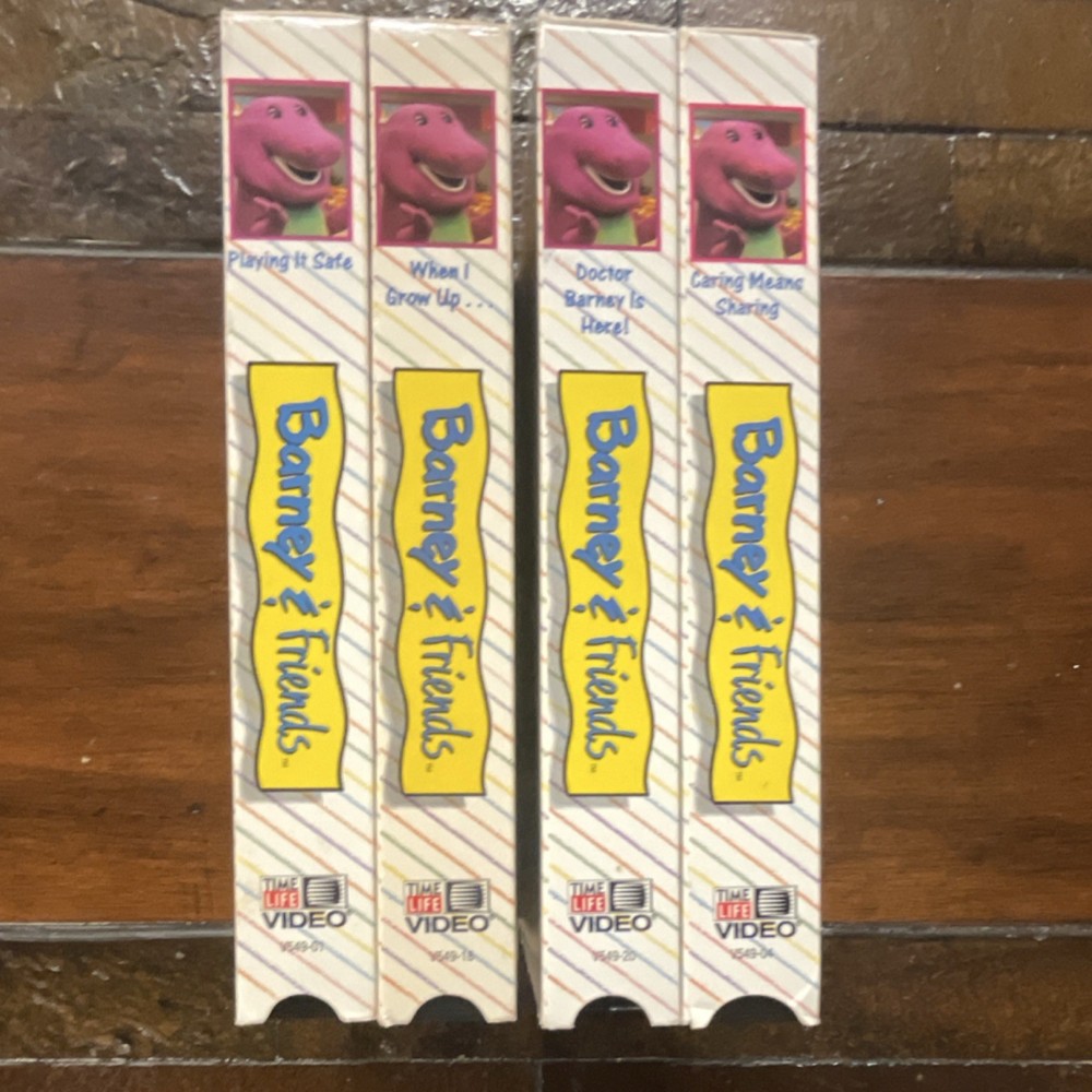 Barney & Friends VHS Lot Time Life Video 1992 Classic Kids Education w/stickers