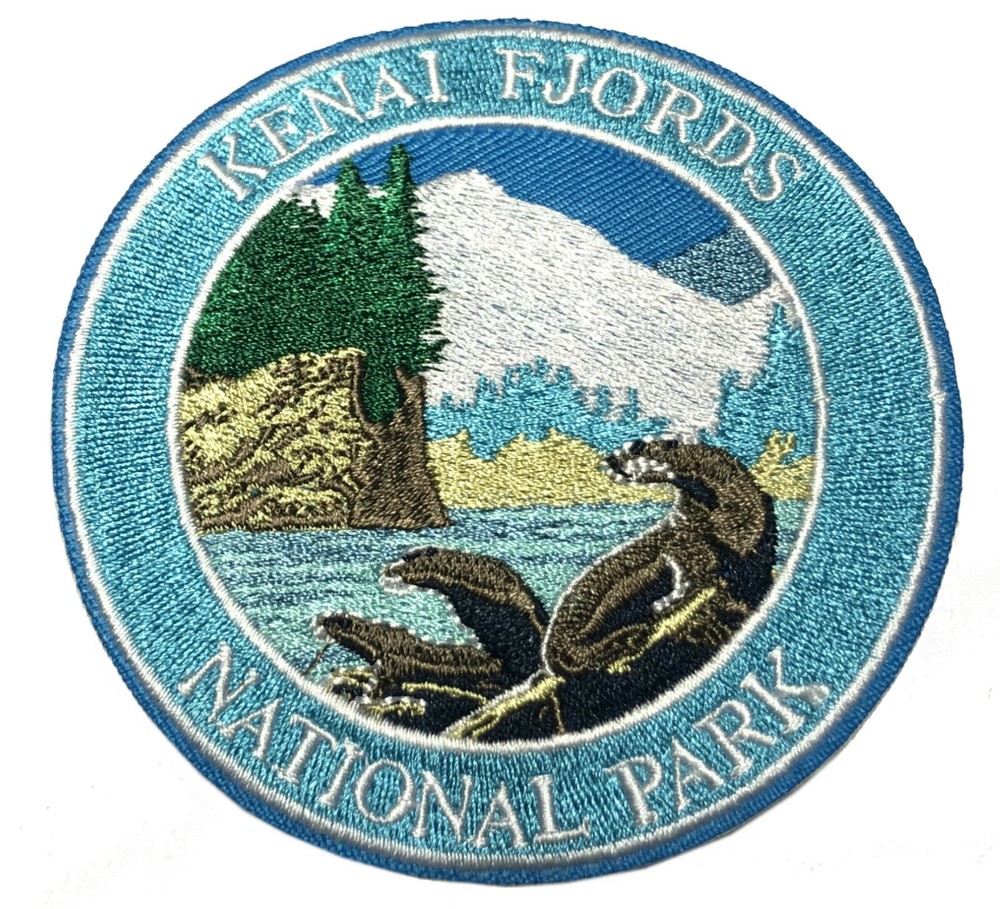 Kenai Fjords National Park Patch Embroidered Iron-On Applique Travel Souvenir