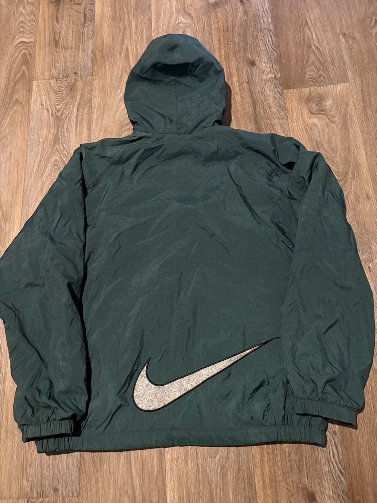 Vintage 90s Nike windbreaker jacket Green Big Swoosh Size Large