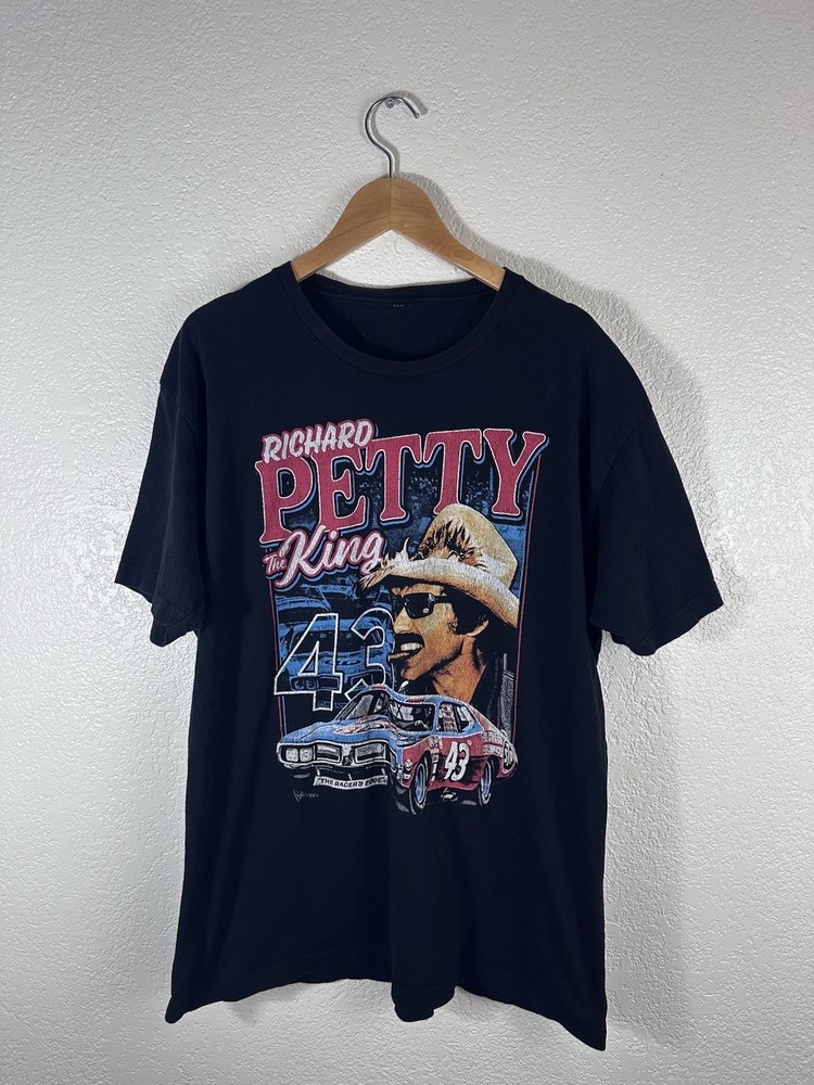 Richard Petty The King #43 NASCAR Graphic T-Shirt Black Men’s Size XL