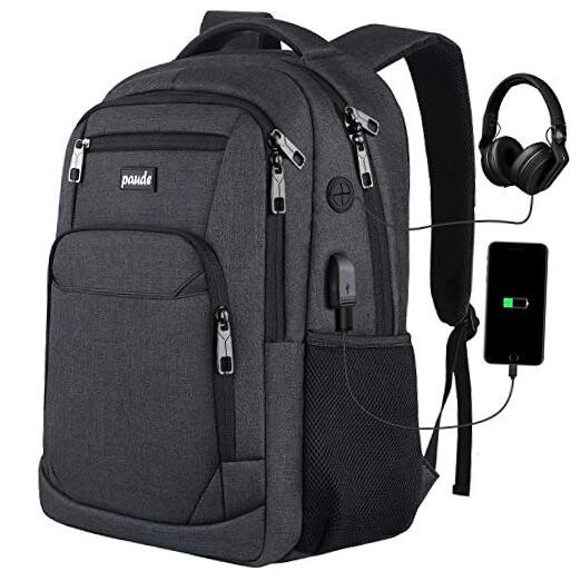 Durable 15.6 Inch Laptop Backpack for Men Women & Teens - Black