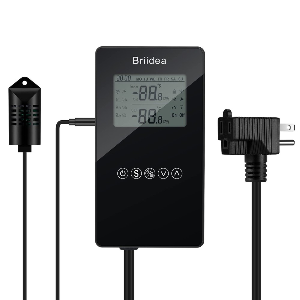 Humidity Controller Briidea Pre-Wired Humidistat Humidifier Dehumidifier with...