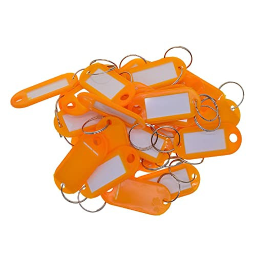 50pcs Key Tag Key Chains, Plastic Key Ring Tags Labels for a Backpack, Fob,