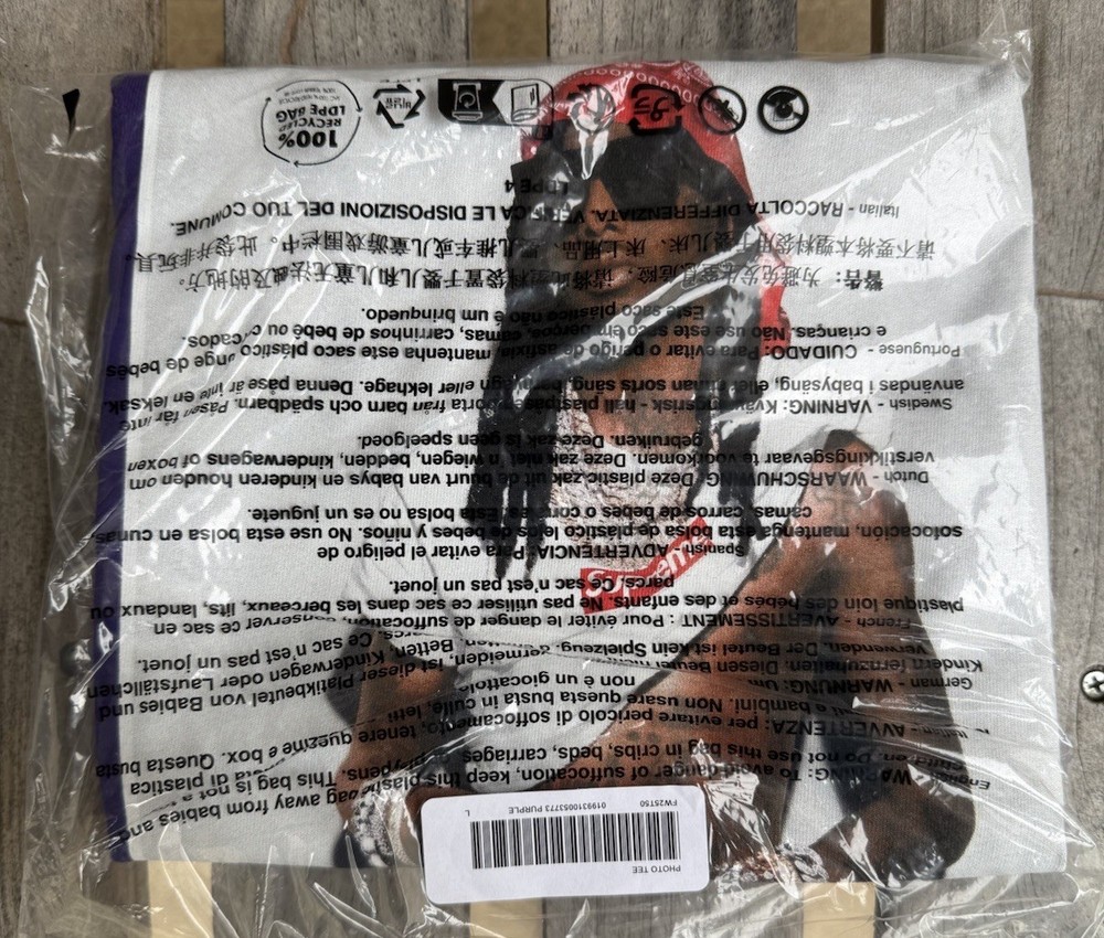 Supreme Playboi Carti Tee Purple Men's Size L FW25 Brand New
