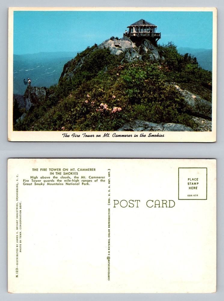 Great Smoky Mountains, NC-North Carolina Mt Cammerer Fire Tower Vintage Postcard