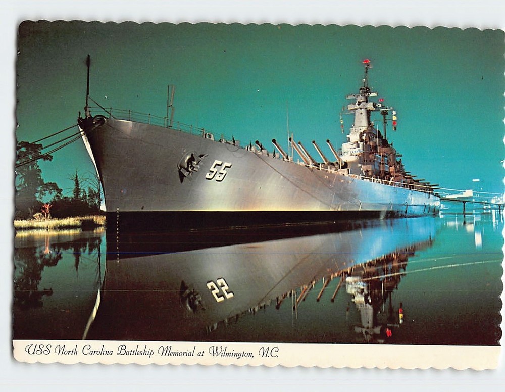 Postcard USS North Carolina Battleship Memorial Wilmington NC USA