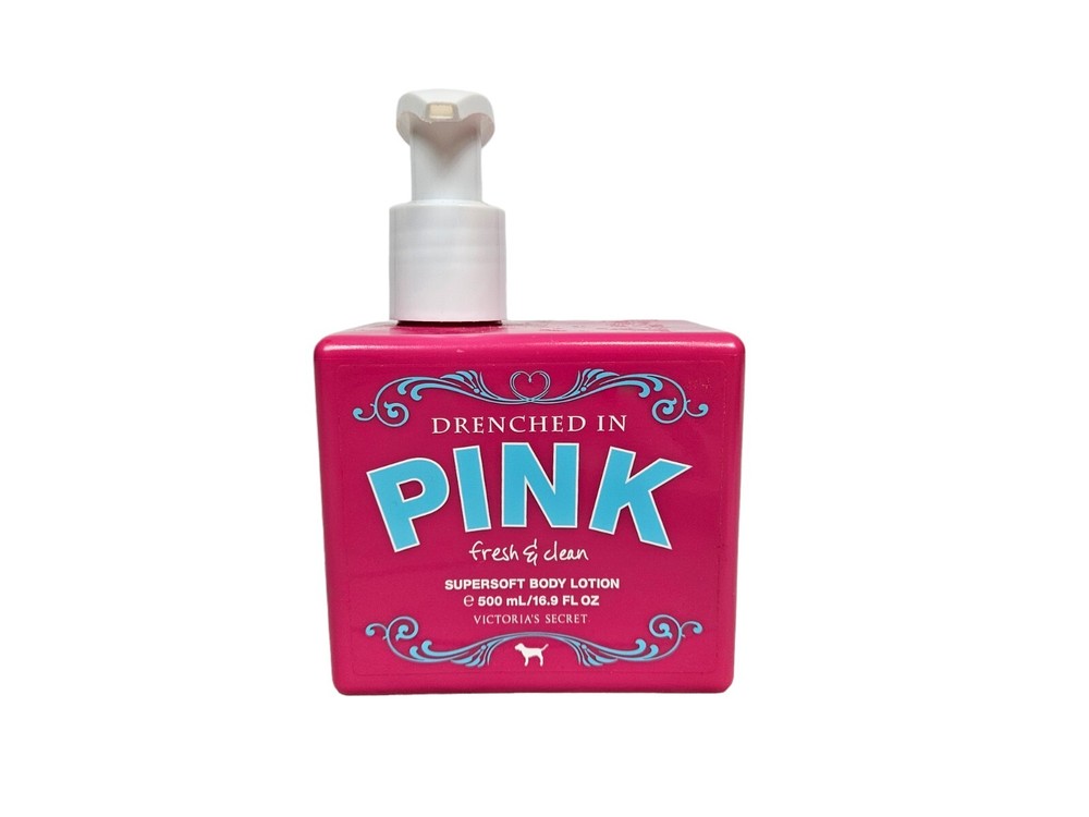 NWT Drenched in PINK by VS Fresh & Clean Super Soft Body Lotion Square Bottle