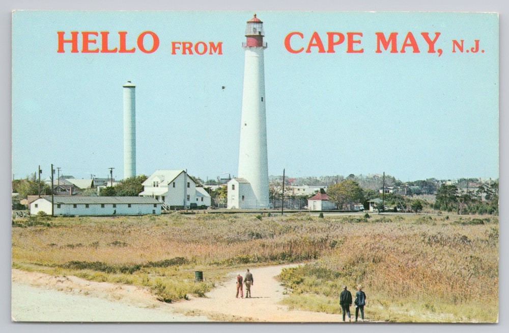 Postcard CAPE MAY, NEW JERSEY Famous lighthouse at Cape May Point.