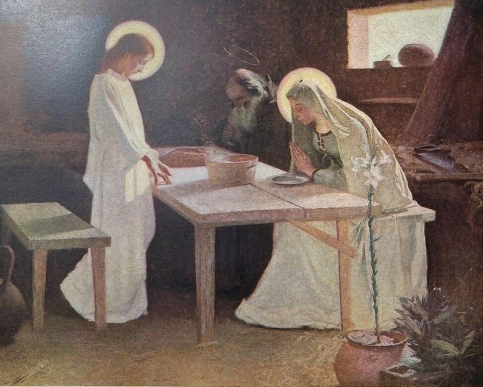 1908 Vintage Magazine Illustration The Holy Family by Frank V. Du Mond