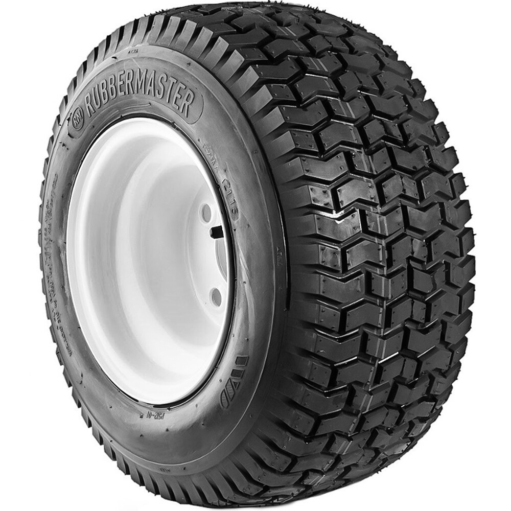 2 Tires RubberMaster Turf 18X8.50-8 Load 4 Ply 4 x 4 White Stamped Assemblies