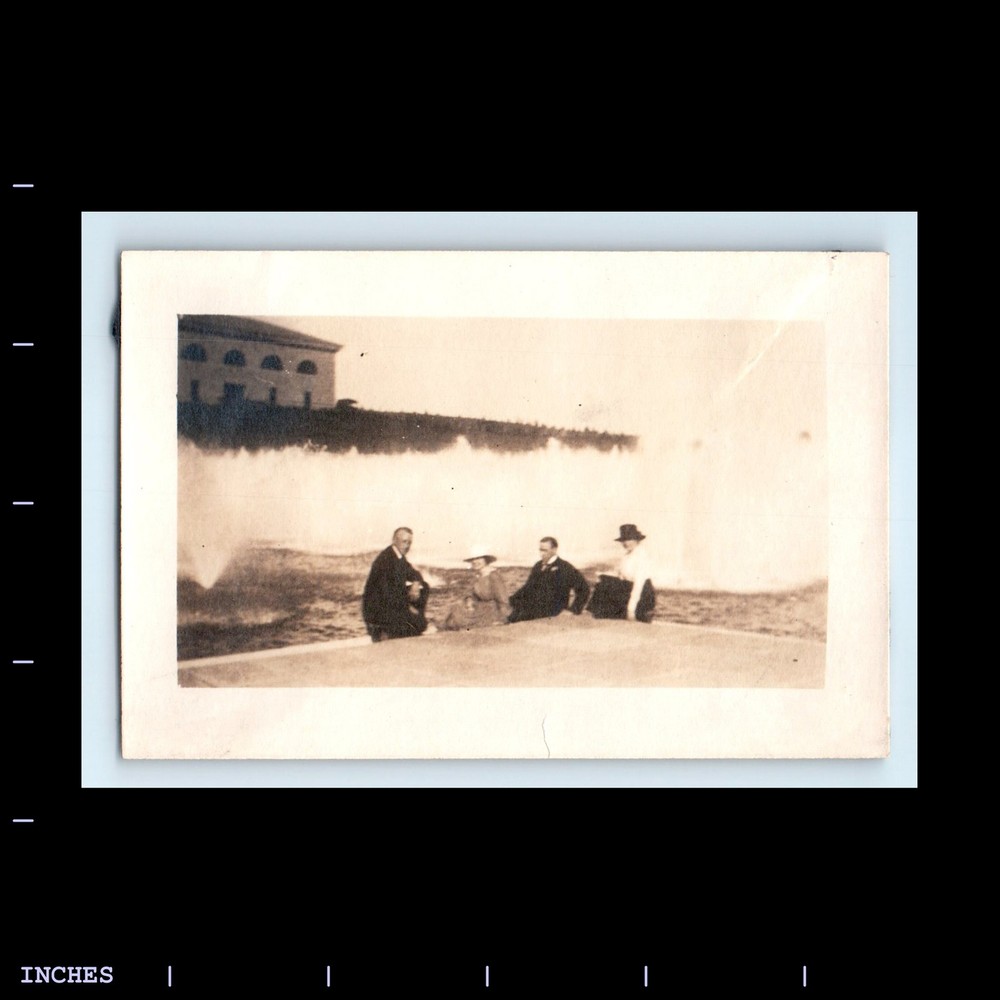 Old Vintage Photo MEN WOMEN OUTSIDE