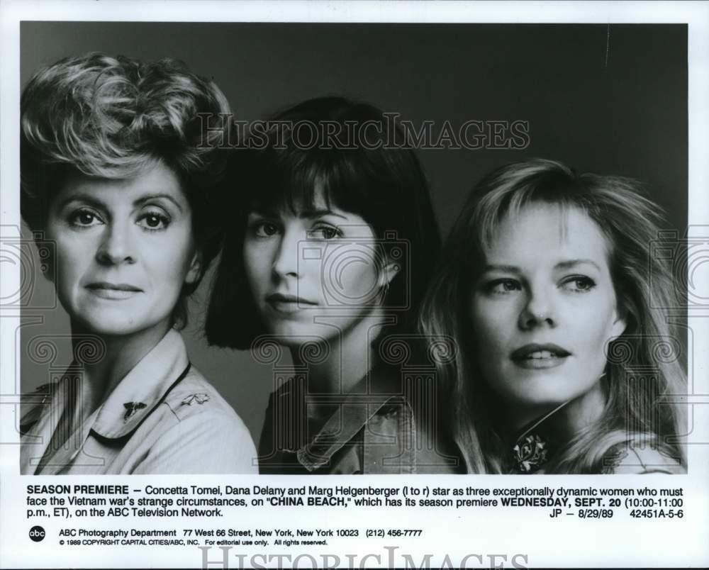 1989 Press Photo Concetta Tomei, Dana Delany, Marg Helgenberger in 