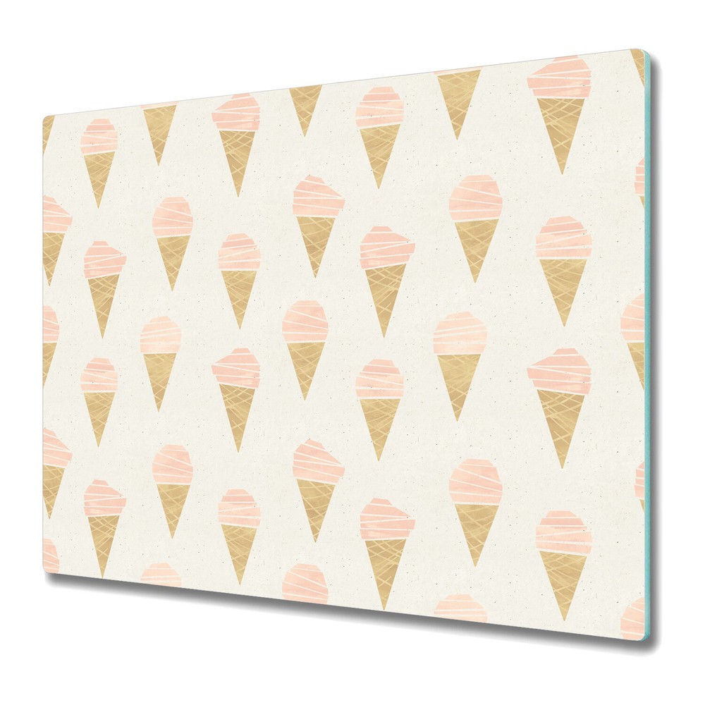 Glass Chopping Board Utensil Worktop Saver Pink ice cream pink 60x52