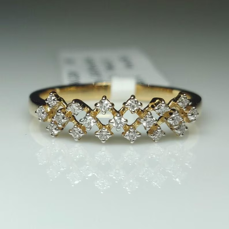 2 Ct Round Simulated Diamond Women's Engagement Band Ring 14k Yellow Gold Plated