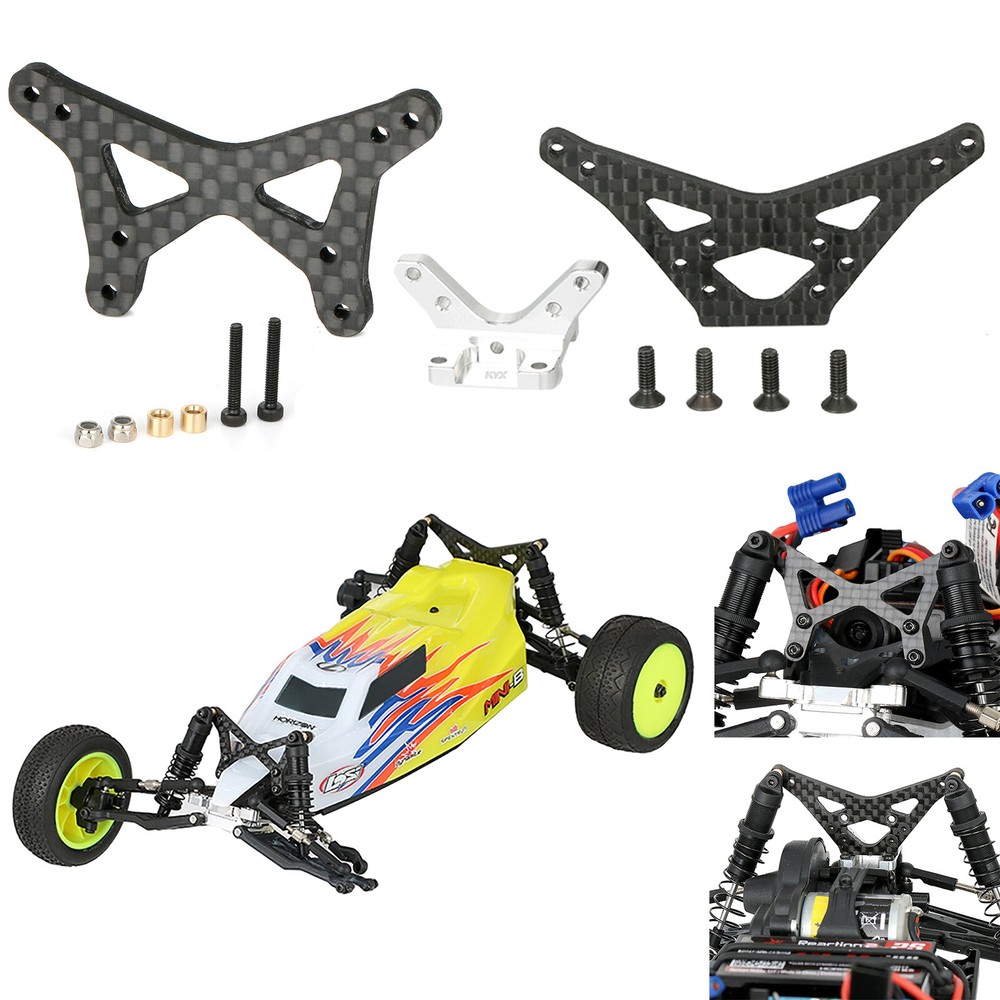 Carbon Fiber Rear Shock Bracket Metal Base For LOSI 1/16 MINI BUGGY SUV Toy Car