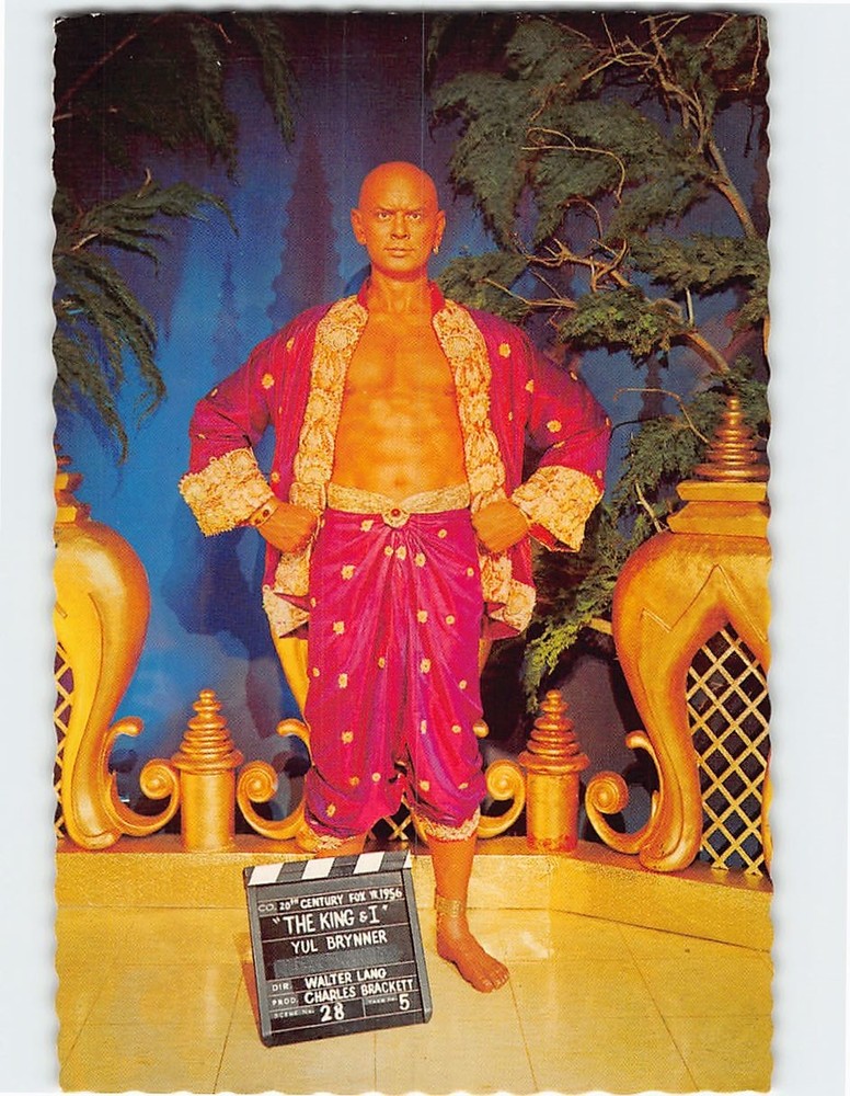Postcard Yul Brynner Movieland Wax Museum Buena Park California USA