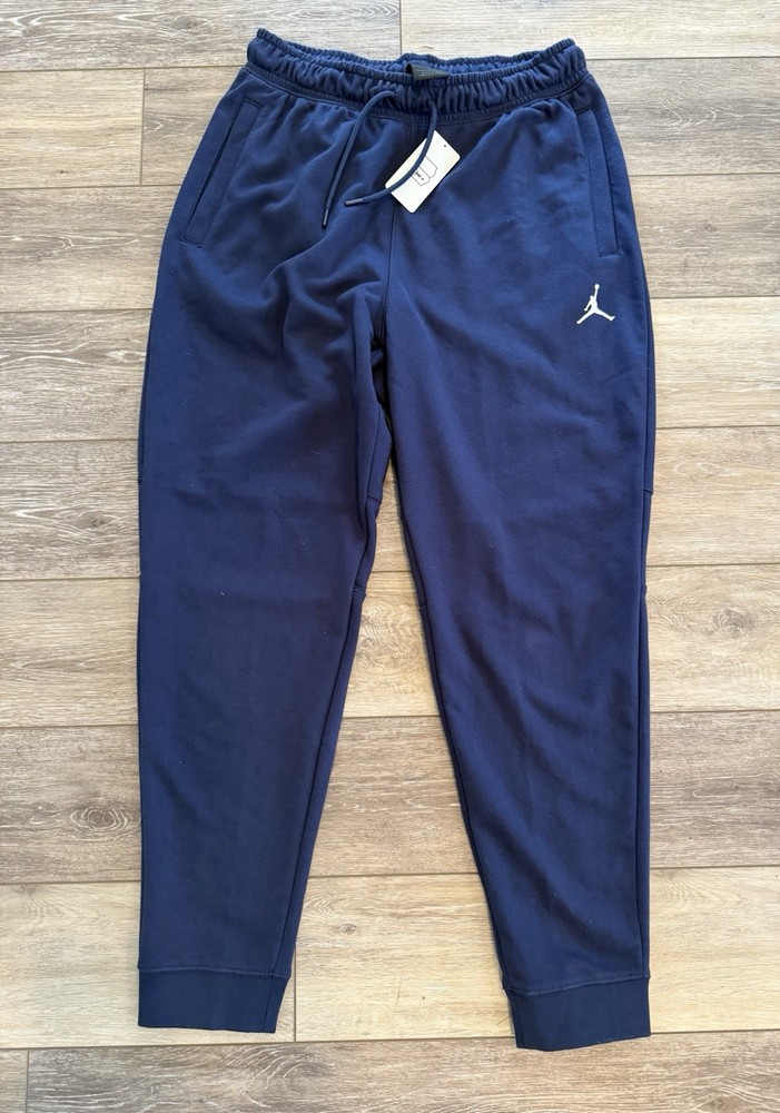 Nike Jordan Pants Essential Fleece Training Joggers Large Navy Blue CV8347-419