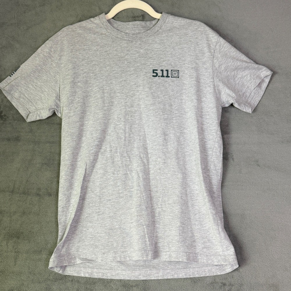 5.11 Tactical T-Shirt Mens Medium Gray Graphic Eagle Made in USA Short Sleeve