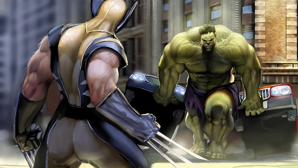 Wolverine vs. The Hulk Marveles Metal Art Print Comics Poster 8in x 12in Lot Up