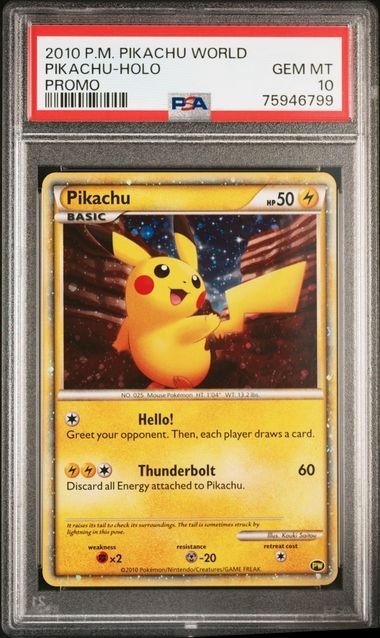 Pokemon Pikachu 2010 World Collection Promo Holo Psa 10RCH IS ACCEPTING CONSIGNMENTS! UP TO 95% PAYOUTS!