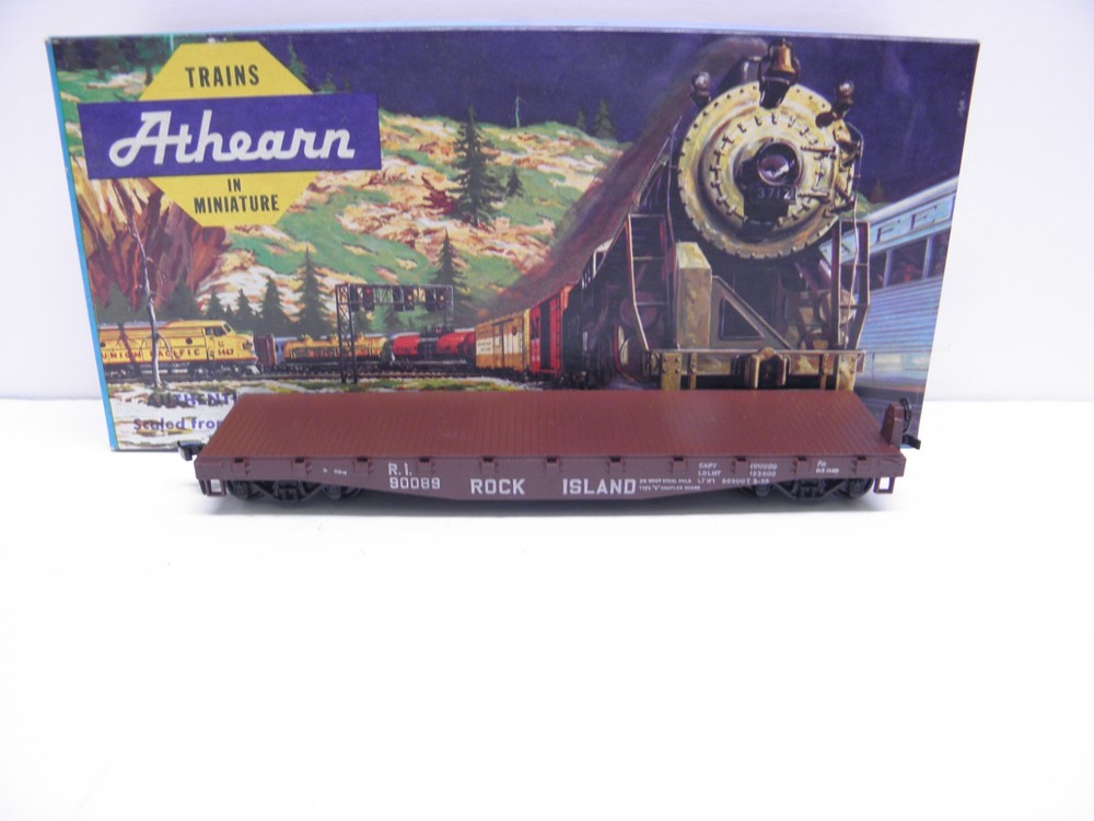 Athearn 40' Flat Car - Rock Island #90089 - Ho Scale -Built Kit - Lot B