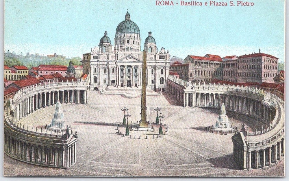 ROMA St. Peter's Basilica Vatican City Piazza San Pietro Postcard Italy