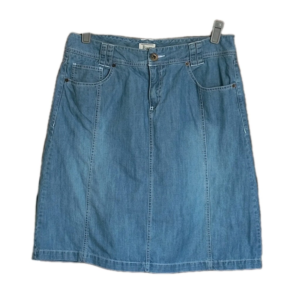 GH Bass & Co Women's Blue Chambray Skirt Size 10 Cotton