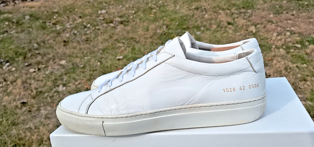 Common Projects Achilles Low White 42EU 9/9.5US 1528 w/ COA EUC $450-image
