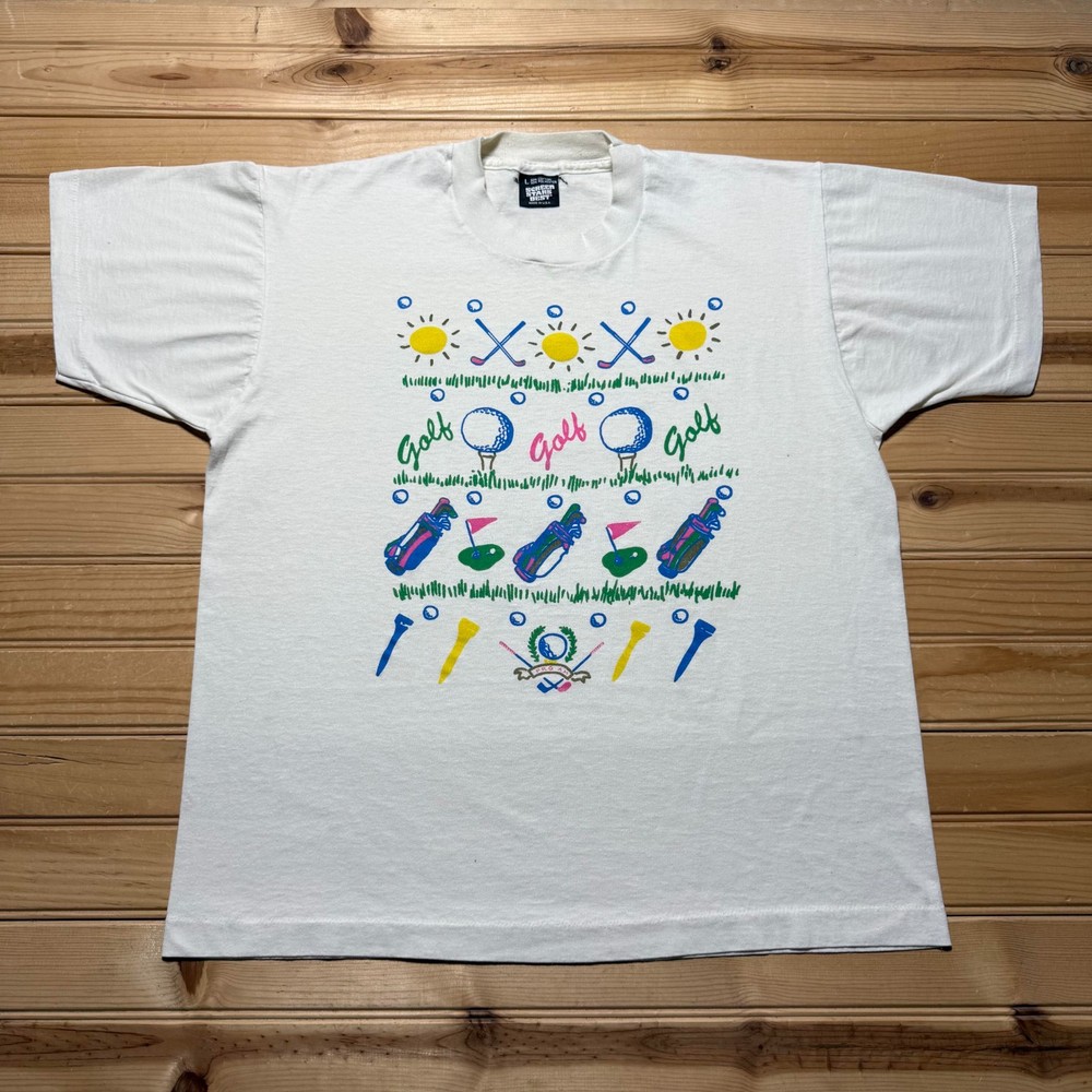 Vintage 80s Golf Pro Am Sports Sun Single Stitch Graphic T-Shirt USA Made Large