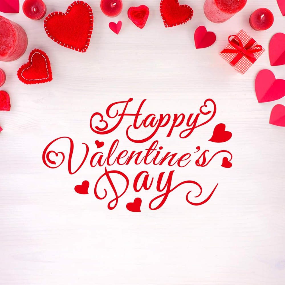 1 Sheet Happy Valentines Day Sticker, Cute Red Heart Love Automotive Stickers Wa